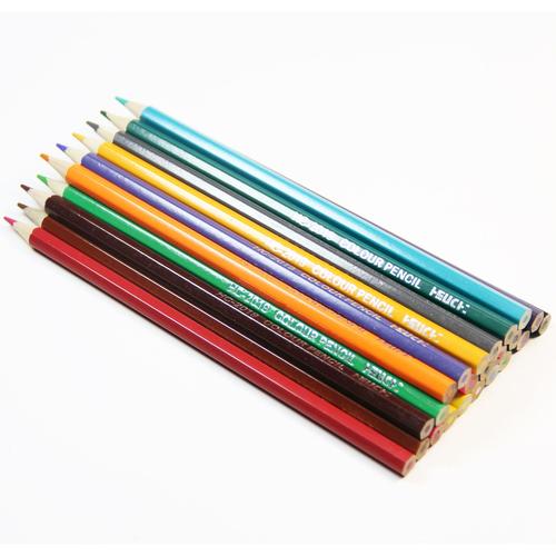 新款24色简约彩色铅笔学生绘画文具多色涂鸦笔水溶性彩铅厂家批发
